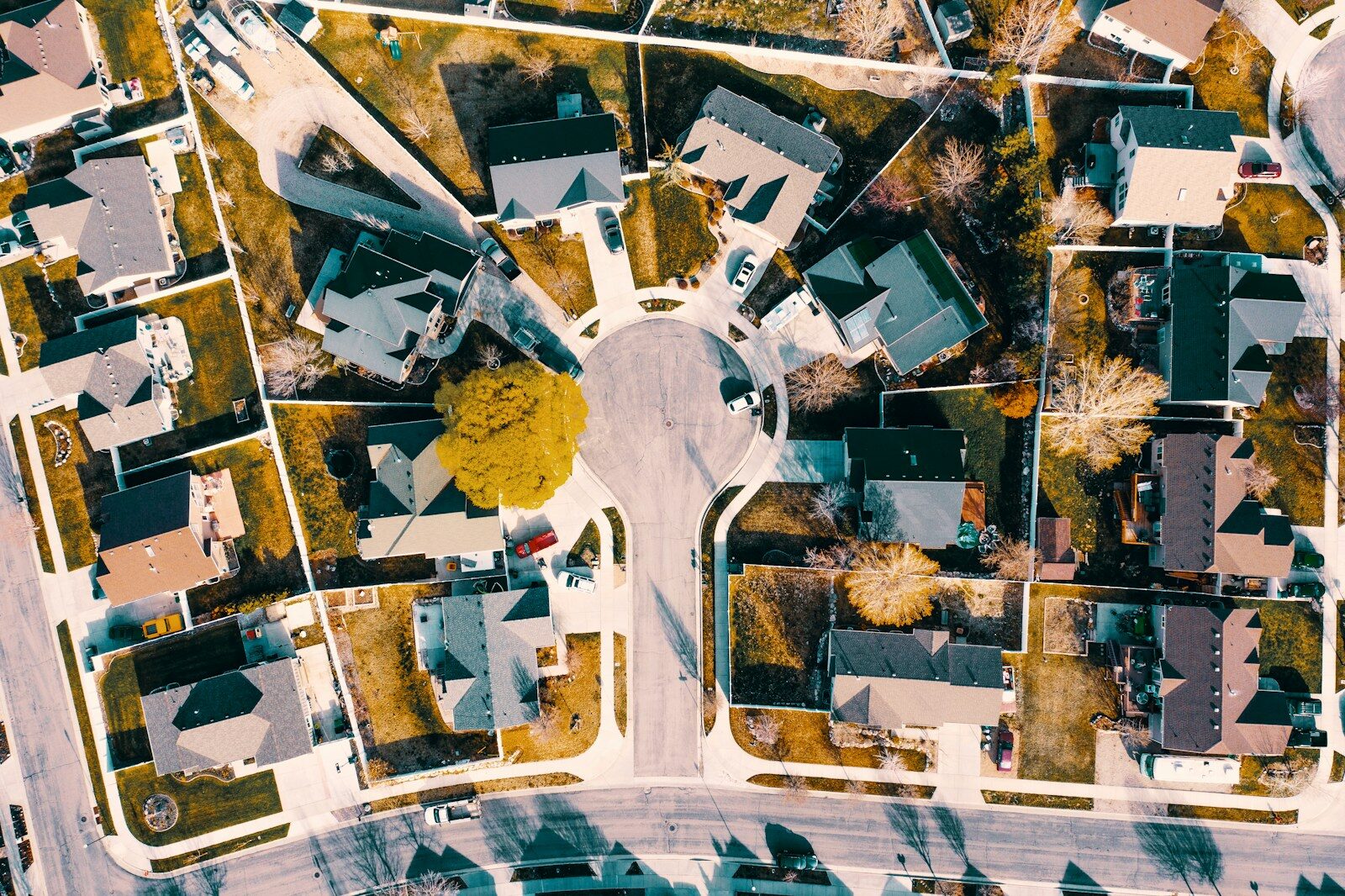 Aerial view of a residential neighborhood in the Rio Grande Valley